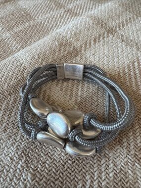 Silver-Tone Multi Strand Knot Bracelet